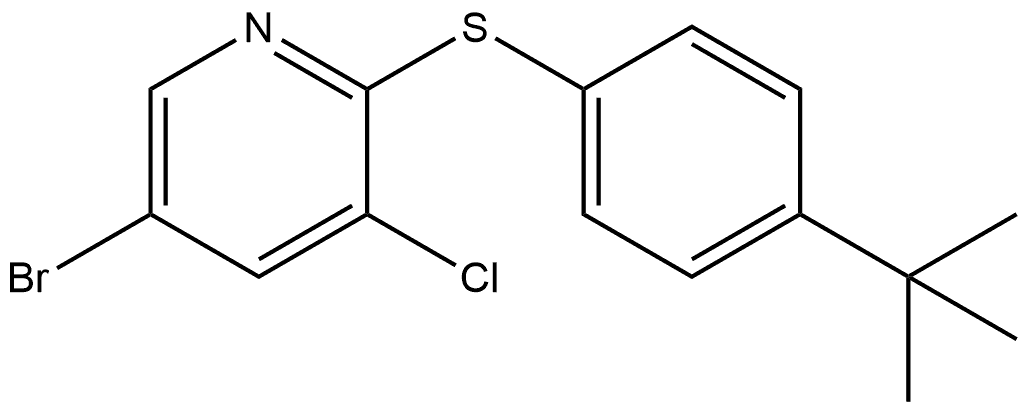 5-Bromo-3-chloro-2-[[4-(1,1-dimethylethyl)phenyl]thio]pyridine,1991448-95-3,结构式