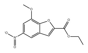 2-Benzofurancarboxylic acid, 7-methoxy-5-nitro-, ethyl ester 化学構造式