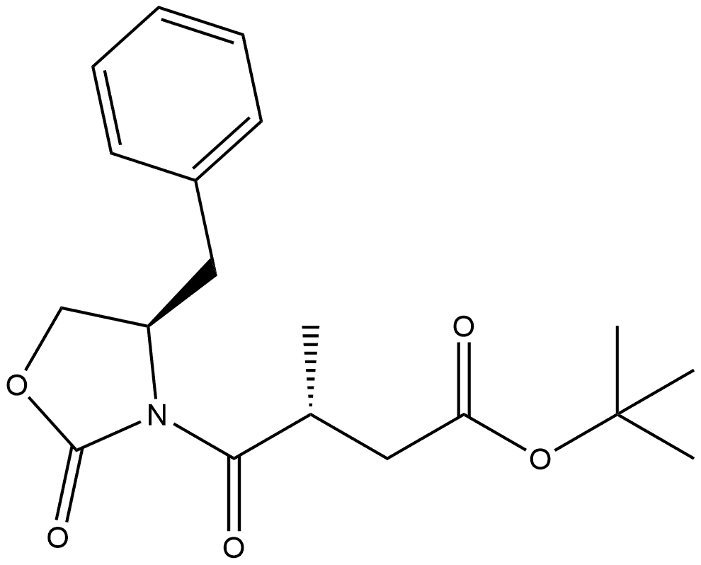 3-Oxazolidinebutanoic acid, β-methyl-γ,2-dioxo-4-(phenylmethyl)-, 1,1-dimethylethyl ester, (βR,4R)-rel- Structure