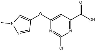 4-Pyrimidinecarboxylic acid, 2-chloro-6-[(1-methyl-1H-pyrazol-4-yl)oxy]- Structure