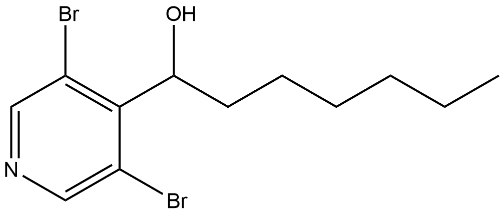 3,5-Dibromo-α-hexyl-4-pyridinemethanol,1994515-73-9,结构式