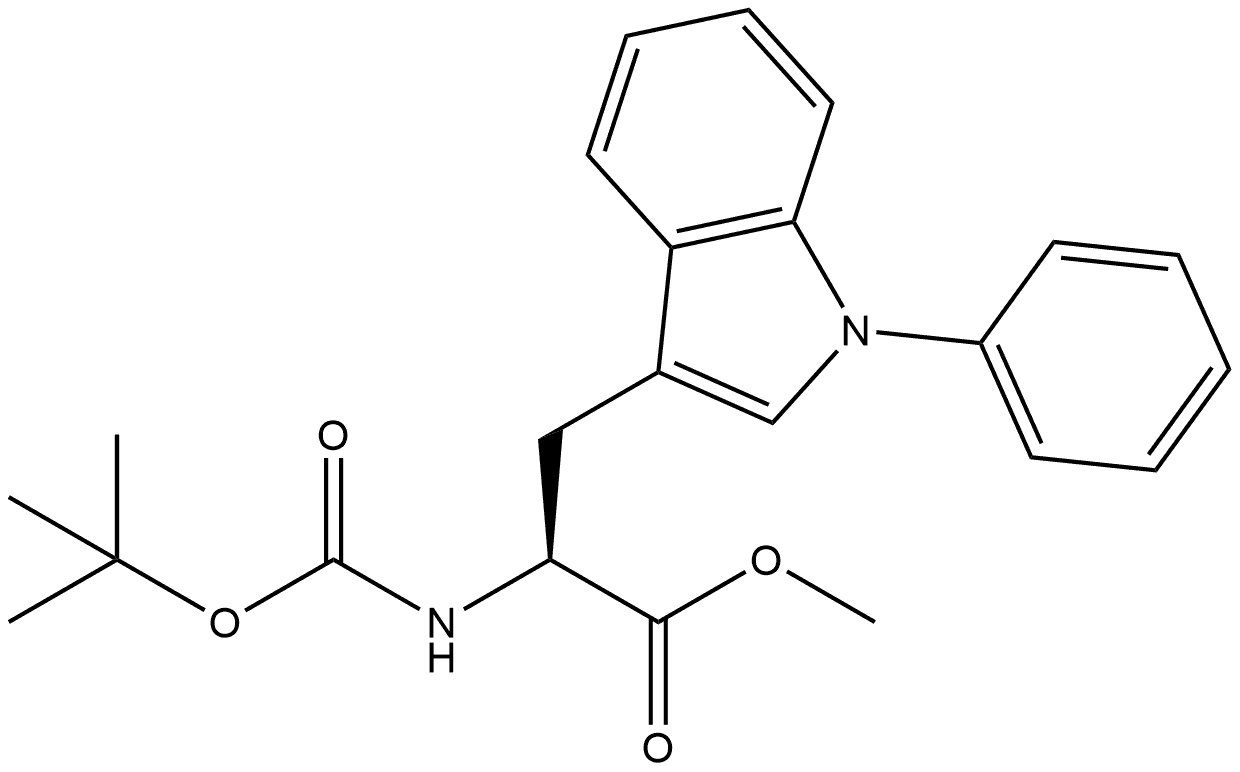 methyl Na-(tert-butoxycarbonyl)-1-phenyl-L-tryptophanate 结构式