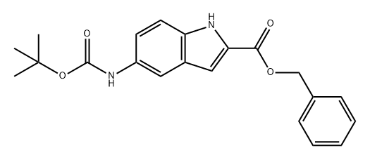 1H-Indole-2-carboxylic acid, 5-[[(1,1-dimethylethoxy)carbonyl]amino]-, phenylmethyl ester 结构式