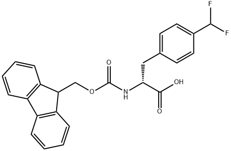 D-Phenylalanine, 4-(difluoromethyl)-N-[(9H-fluoren-9-ylmethoxy)carbonyl]- Struktur