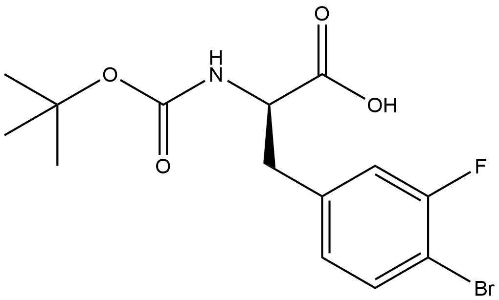 N-Boc-4-bromo-3-fluoro-D-phenylalanine,1998645-50-3,结构式