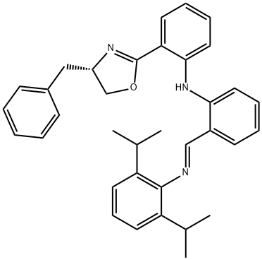 (R,E)-N-(2-((2-(4-苄基-4,5-二氢噁唑-2-基)苯基)氨基)亚苄基)-2,6-二异丙基苯胺, 2001065-20-7, 结构式