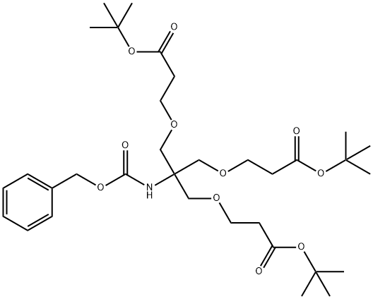 di-tert-Butyl 3,3’-[[2-[[(Benzyloxy)carbonyl]amino]-2-[[3-(tert-butoxy)-3-oxopropoxy]methyl]propane-1,3-diyl]bis(oxy)]dipropanoate 化学構造式