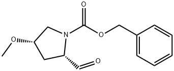 1-Pyrrolidinecarboxylic acid, 2-formyl-4-methoxy-, phenylmethyl ester, (2S,4S)- 结构式
