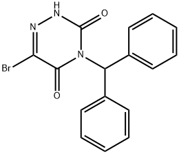1,2,4-Triazine-3,5(2H,4H)-dione, 6-bromo-4-(diphenylmethyl)-,20028-50-6,结构式