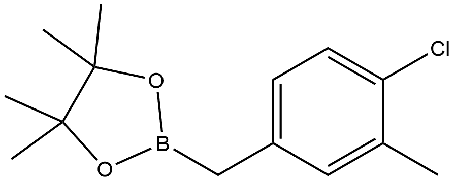 2-(4-chloro-3-methylbenzyl)-4,4,5,5-tetramethyl-1,3,2-dioxaborolane 化学構造式