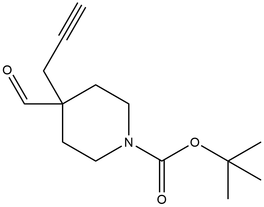 1,1-Dimethylethyl 4-formyl-4-(2-propyn-1-yl)-1-piperidinecarboxylate Struktur