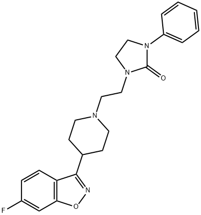 2-Imidazolidinone, 1-[2-[4-(6-fluoro-1,2-benzisoxazol-3-yl)-1-piperidinyl]ethyl]-3-phenyl-,200398-40-9,结构式