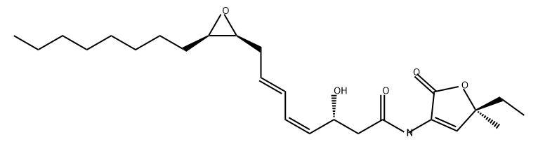 4,6-Octadienamide, N-[(5S)-5-ethyl-2,5-dihydro-5-methyl-2-oxo-3-furanyl]-3-hydroxy-8-[(2S,3R)-3-octyl-2-oxiranyl]-, (3R,4Z,6E)-,200433-05-2,结构式