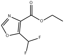 4-Oxazolecarboxylic acid, 5-(difluoromethyl)-, ethyl ester 化学構造式