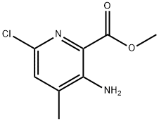 2-Pyridinecarboxylic acid, 3-amino-6-chloro-4-methyl-, methyl ester Struktur