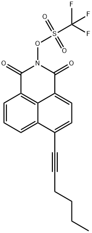 Methanesulfonic acid, 1,1,1-trifluoro-, 6-(1-hexyn-1-yl)-1,3-dioxo-1H-benz[de]isoquinolin-2(3H)-yl ester Structure