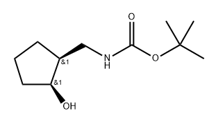 Cis-tert-Butyl ((2-hydroxycyclopentyl)methyl)carbamate 化学構造式