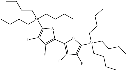 Stannane, 1,1'-(3,3',4,4'-tetrafluoro[2,2'-bithiophene]-5,5'-diyl)bis[1,1,1-tributyl- Struktur