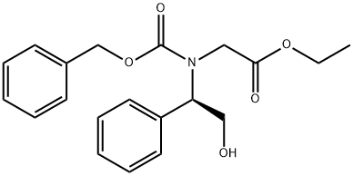 Glycine, N-[(1R)-2-hydroxy-1-phenylethyl]-N-[(phenylmethoxy)carbonyl]-, ethyl ester Structure