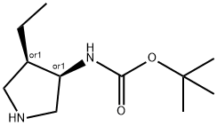 Carbamic acid, N-[(3R,4R)-4-ethyl-3-pyrrolidinyl]-, 1,1-dimethylethyl ester, rel- Structure