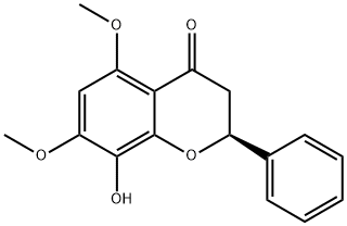 4H-1-Benzopyran-4-one, 2,3-dihydro-8-hydroxy-5,7-dimethoxy-2-phenyl-, (2S)- Struktur