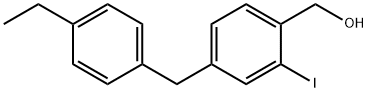 Benzenemethanol, 4-[(4-ethylphenyl)methyl]-2-iodo- Structure