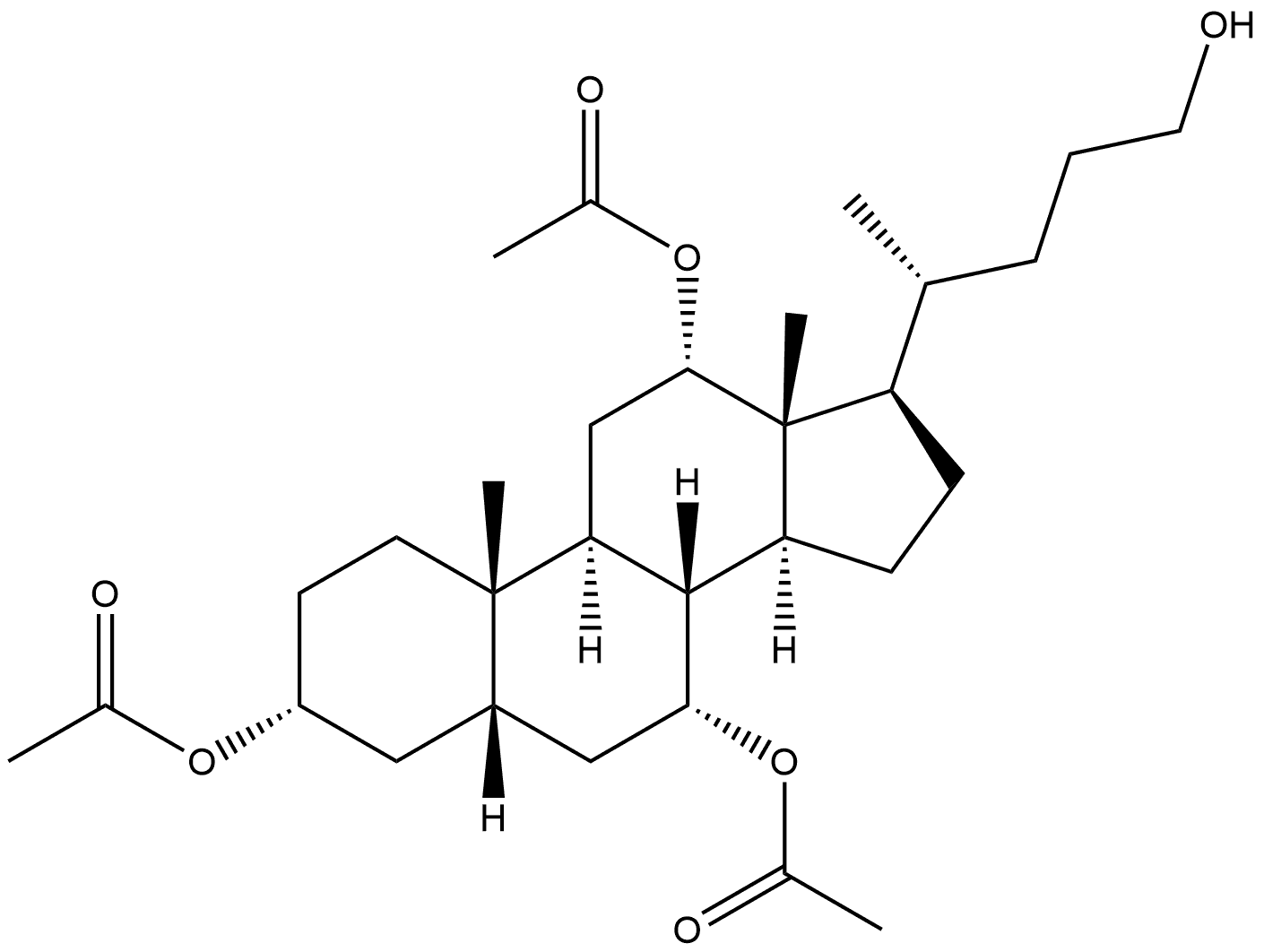 Cholane-3,7,12,24-tetrol, 3,7,12-triacetate, (3α,5β,7α,12α)- Structure