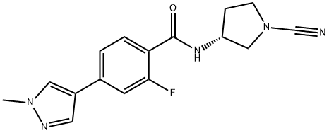 (R)-N-(1-cyanopyrrolidin-3-yl)-2-fluoro-4-(1-methyl-1H-pyrazol-4-yl)benzamide,2018353-86-9,结构式