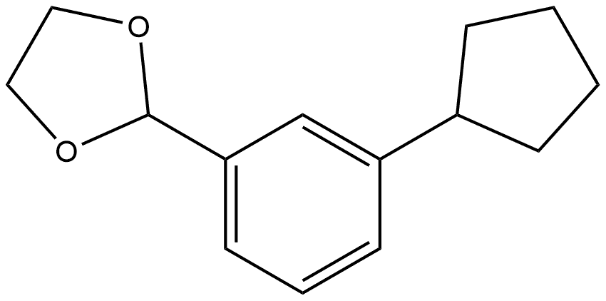 1,3-Dioxolane, 2-(3-cyclopentylphenyl)-,201851-04-9,结构式