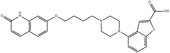 Benzo[b]thiophene-2-carboxylic acid, 4-[4-[4-[(1,2-dihydro-2-oxo-7-quinolinyl)oxy]butyl]-1-piperazinyl]- Structure