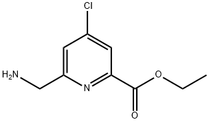 2-Pyridinecarboxylic acid, 6-(aminomethyl)-4-chloro-, ethyl ester Struktur