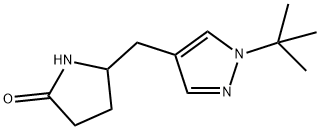 5-[(1-Tert-butylpyrazol-4-yl)methyl]pyrrolidin-2-one 化学構造式