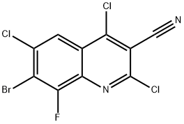 3-Quinolinecarbonitrile, 7-bromo-2,4,6-trichloro-8-fluoro- Structure