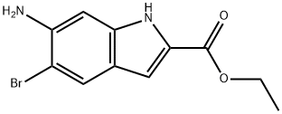 1H-Indole-2-carboxylic acid, 6-amino-5-bromo-, ethyl ester 化学構造式