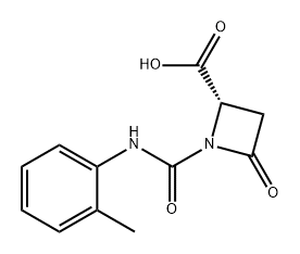 2-Azetidinecarboxylic acid, 1-[[(2-methylphenyl)amino]carbonyl]-4-oxo-, (2S)- 化学構造式