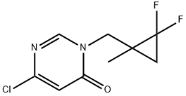 6-chloro-3-[(2,2-difluoro-1-methylcyclopropyl)met hyl]-3,4-dihydropyrimidin-4-one Structure