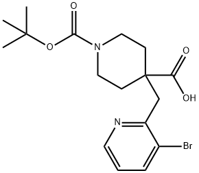 1,4-Piperidinedicarboxylic acid, 4-[(3-bromo-2-pyridinyl)methyl]-, 1-(1,1-dimethylethyl) ester,2024698-41-5,结构式
