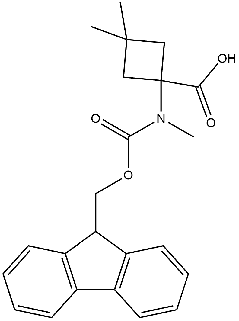 Cyclobutanecarboxylic acid, 1-[[(9H-fluoren-9-ylmethoxy)carbonyl]methylamino]-3,3-dimethyl- Structure