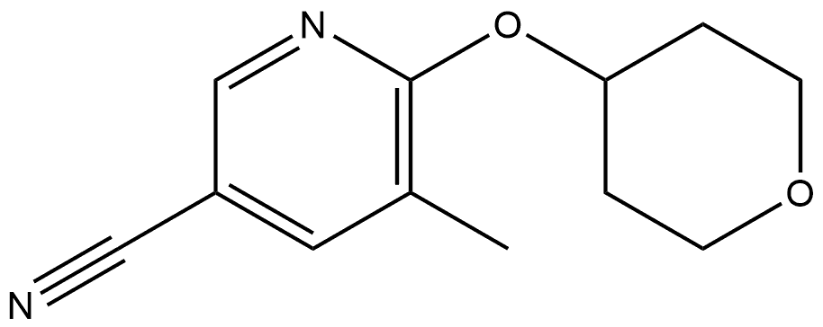 5-Methyl-6-[(tetrahydro-2H-pyran-4-yl)oxy]-3-pyridinecarbonitrile Structure