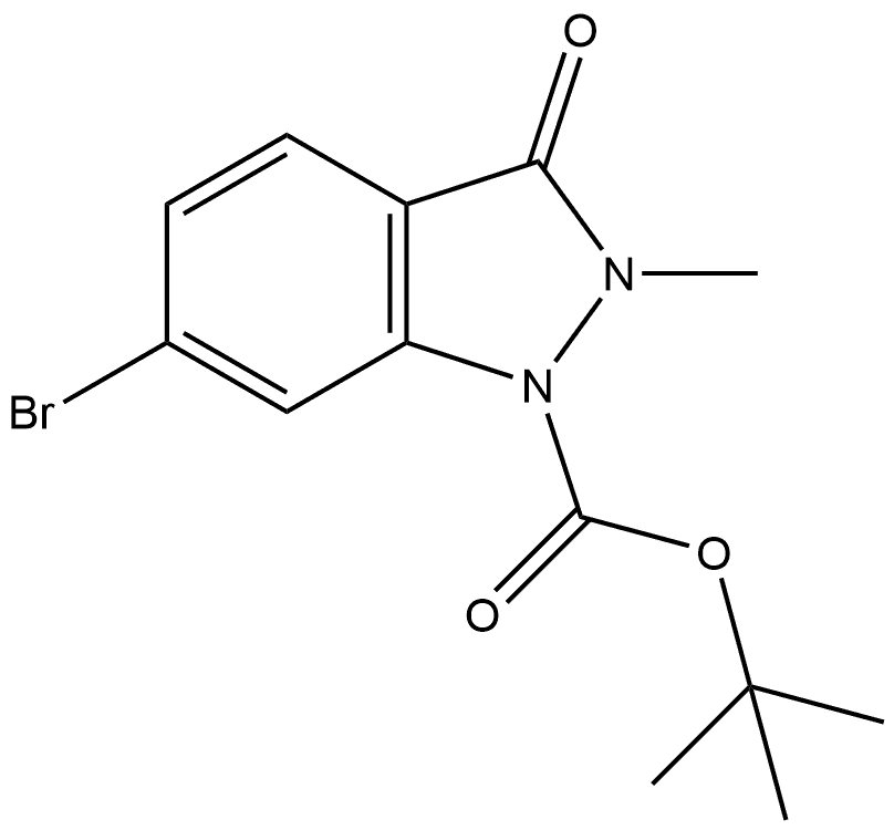 tert-butyl 6-bromo-2-methyl-3-oxo-indazole-1-carboxylate Struktur