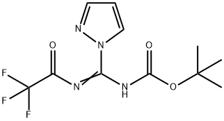 Carbamic acid, N-[1H-pyrazol-1-yl[(2,2,2-trifluoroacetyl)imino]methyl]-, 1,1-dimethylethyl ester|((1H-吡唑-1-基)((2,2,2-三氟乙酰基)亚氨基)甲基)氨基甲酸叔丁酯