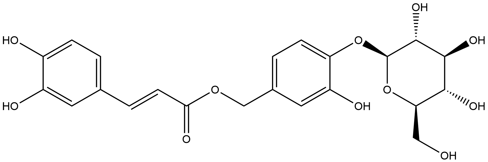 β-D-Glucopyranoside, 4-[[[(2E)-3-(3,4-dihydroxyphenyl)-1-oxo-2-propen-1-yl]oxy]methyl]-2-hydroxyphenyl Struktur