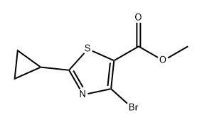 4-溴-2-环丙基噻唑-5-羧酸甲酯,2030427-18-8,结构式