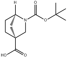 2-Azabicyclo[2.2.1]heptane-2,4-dicarboxylic acid, 2-(1,1-dimethylethyl) ester, (1R,4R)- 结构式