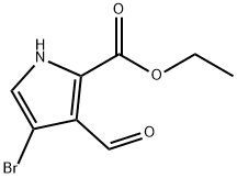 1H-Pyrrole-2-carboxylic acid, 4-bromo-3-formyl-, ethyl ester Struktur