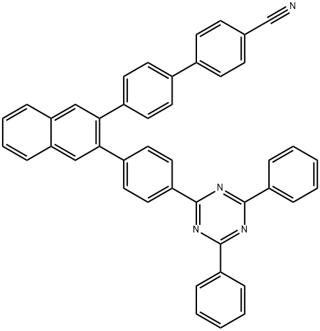 [1,1'-Biphenyl]-4-carbonitrile, 4'-[3-[4-(4,6-diphenyl-1,3,5-triazin-2-yl)phenyl]-2-naphthalenyl]- Struktur