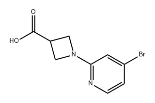 3-Azetidinecarboxylic acid, 1-(4-bromo-2-pyridinyl)- Structure
