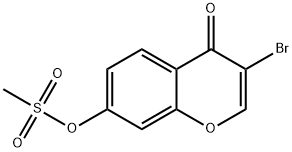 4H-1-Benzopyran-4-one, 3-bromo-7-[(methylsulfonyl)oxy]- Structure