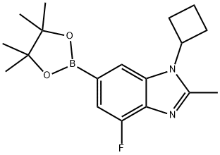 1H-Benzimidazole, 1-cyclobutyl-4-fluoro-2-methyl-6-(4,4,5,5-tetramethyl-1,3,2-dioxaborolan-2-yl)- Structure