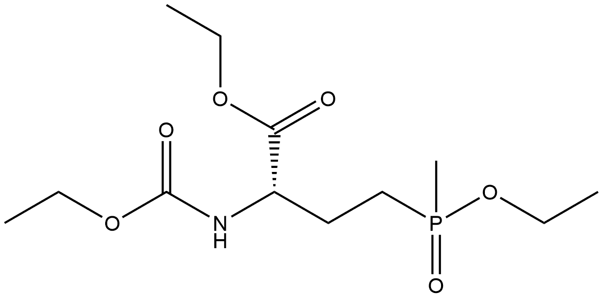 Ethyl (2S)-2-[(ethoxycarbonyl)amino]-4-(ethoxymethylphosphinyl)butanoate Struktur